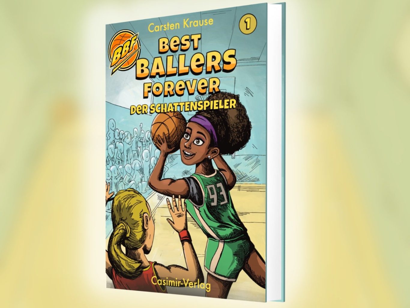 Digital illustriertes Buchcover des Buches "Best Ballers Forever" mit zwei Basketballspielerin in Aktion